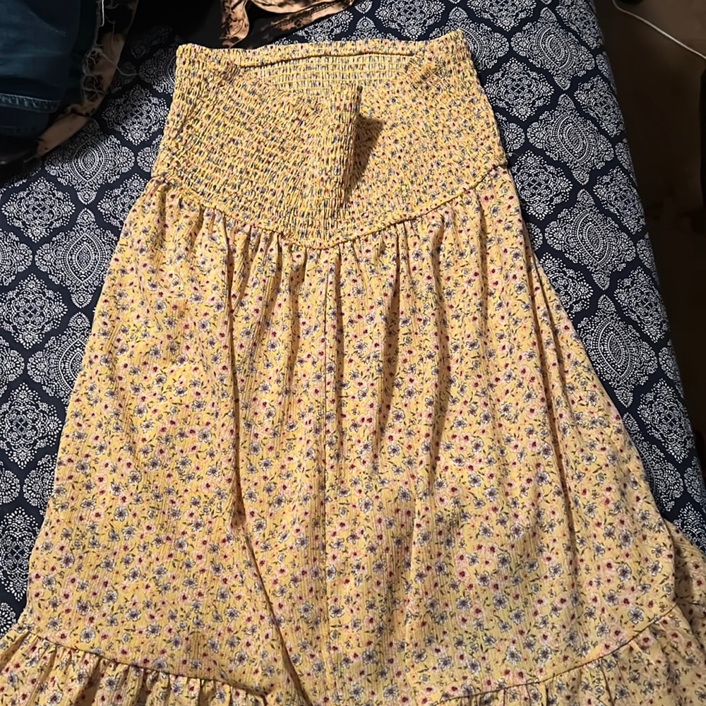 tube top yellow floral dress